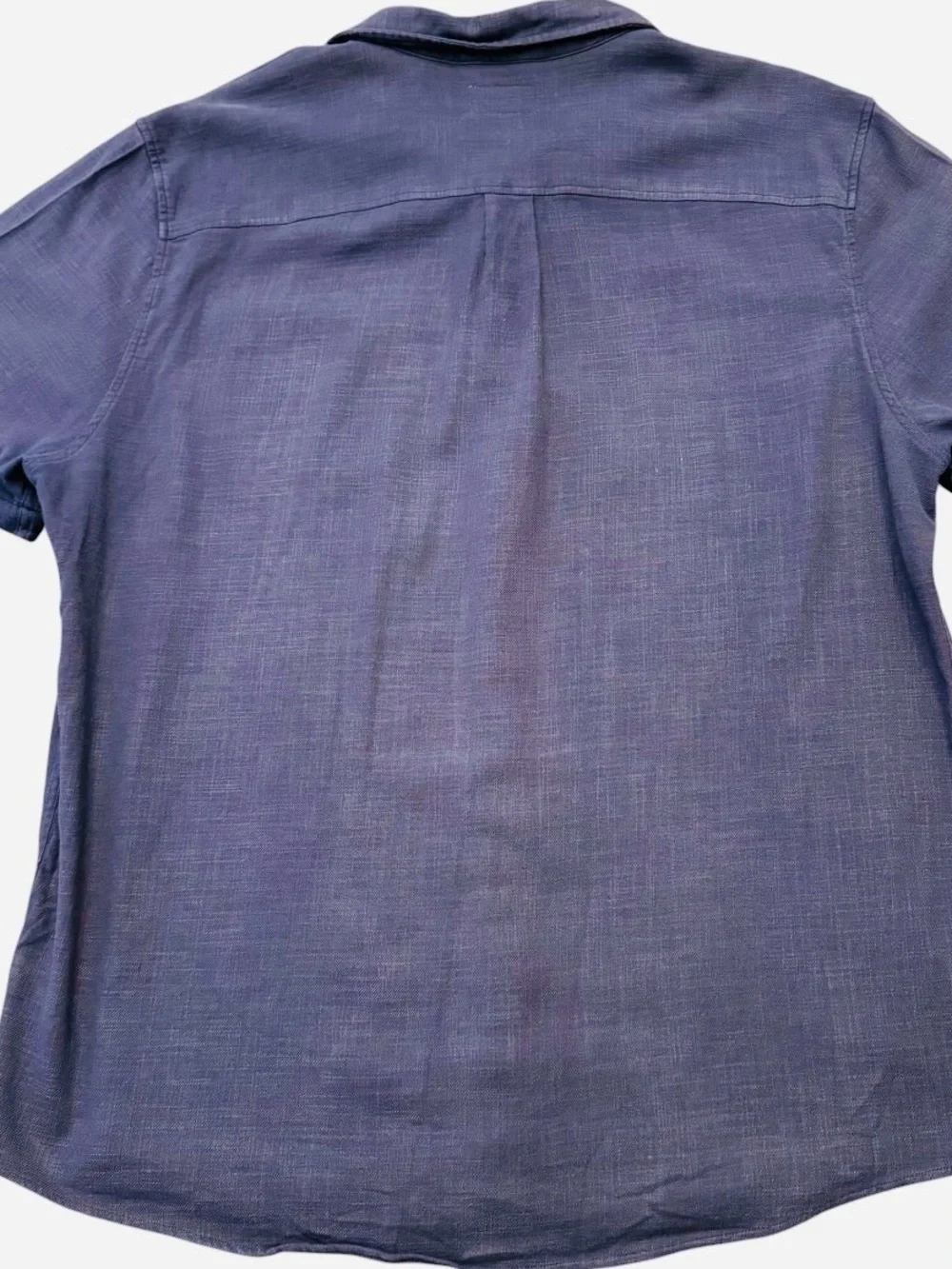Marine Layer Classic Stretch Selvage Short Sleeve Shirt / Indigo - Picture 13 of 14